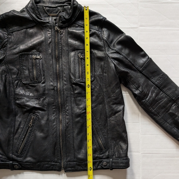 DKNY Moto Black Leather Biker Jacket Woman's XL - Picture 12 of 12